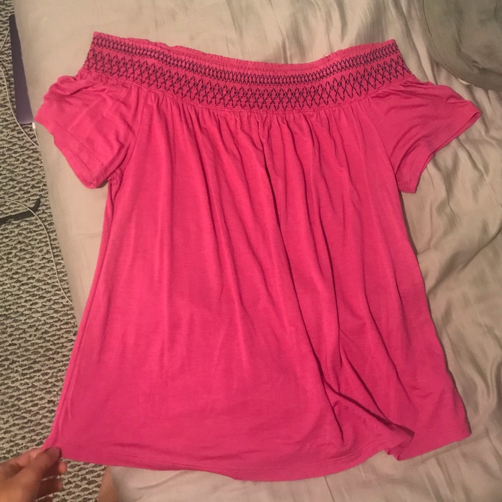 Pink off the shoulder top